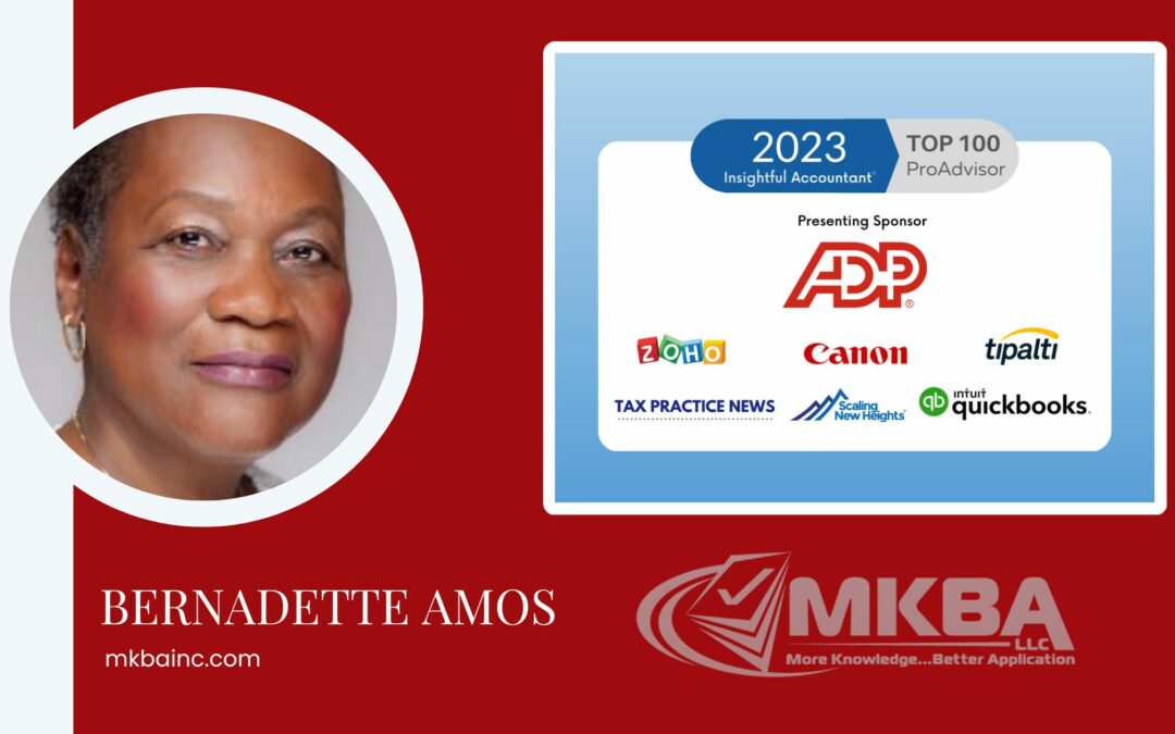 Bernadette Amos Receives Insightful Accountant’s 2023 Top 100 ProAdvisor Award